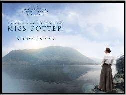 niebo, kobieta, Miss Potter, rzeka