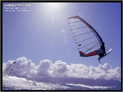 niebo, żagiel , deska, Windsurfing, morze