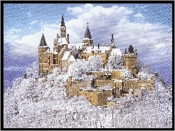 Niemcy, Zamek, Zima, Burg Hohenzollern