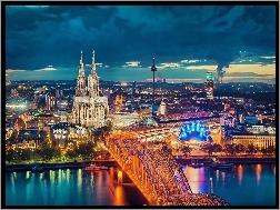 Niemcy, Panorama, Rzeka, Most, Kolonia