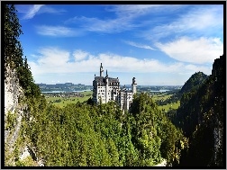 Niemcy, Góry, Neuschwanstein, Zamek, Lasy