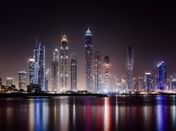 Dubaj, Noc, Wieżowce