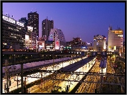 Noc, Kolejowy, Dworzec, Tokyo