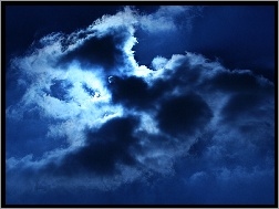 Księżyc, Noc, Chmury