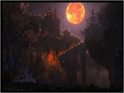Księżyc, Noc, Zamek