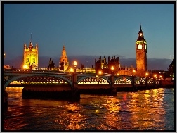 Noc, Londyn, Most, Rzeka, Anglia