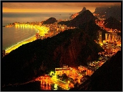 Nocą, Brazylia, Rio de Janeiro, Panorama