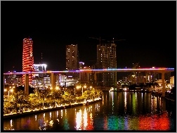 Nocą, Miasta, Centrum, Miami, Światła
