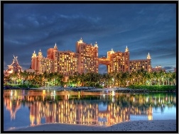 Nocą, Hotel, Atlantis The Palm, Dubai