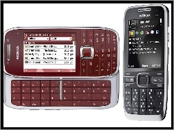 Czarny Nokia E55, Wiśniowy, Nokia E75, Nokia E55