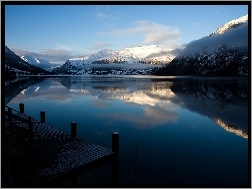 Norwegia, Pomost, Góry, Jezioro, Jolstravatnet
