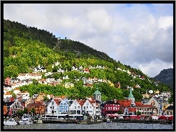 Norwegia, Miasta, Panorama, Bergen