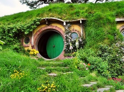 Nowa Zelandia, Domek Hobbit, Ogródek