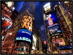 Nowy Jork, Neony, Times Square, Wieżowce