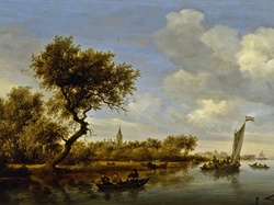 Obraz, van Ruysdael, Salomon, Na Rzece