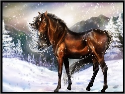 Zima, Obraz, Koń
