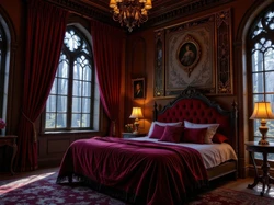 Sypialnia, Łóżko, Lampki, Obrazy