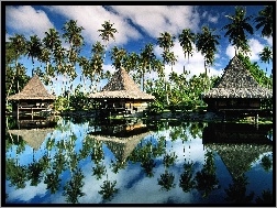 Ocean, Bungalow, Hotel, Polinezja