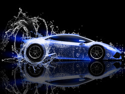 Odbicie, Woda, Lamborghini huracan, Grafika 3D