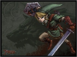 Legend Of Zelda, tarcza, miecz, postać, elf