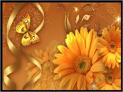 Motyl, Żółte, Gerbery