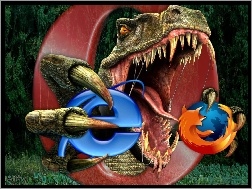 Opera, FireFox, Dinozaur, Internet Explorer