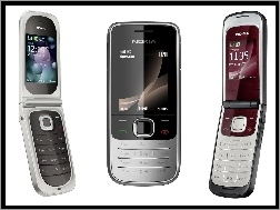Nokia 7020, Srebrna, Czarna, Otwarta