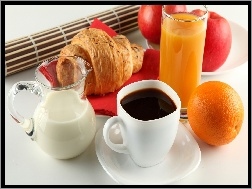 Owoce, Kawy, Filiżanka, Śniadanie
