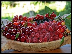 Owoce, Czerwone, Półmisek, Świeże
