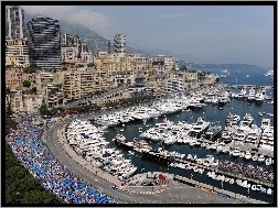 Panorama, Jachty, Statki, Miasta, Monako, Port