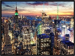 Panorama, Nowy Jork, Stany Zjednoczone, Wieżowce