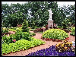 Posąg, Park, Klomby