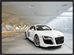 Parking, Audi R8, Białe, Futurystyczny