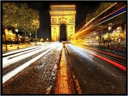 Łuk Triumfalny, Paryż, Noc