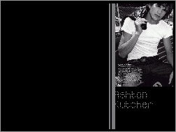 pasek, biały, Ashton Kutcher, t-shirt