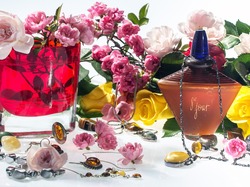 Perfumy, Kwiaty, Biżuteria, Róże