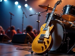 Gitara, Perkusja, Scena, Grafika AI