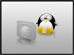 pingwin, grafika, Linux, monitor
