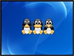 pingwin, niemowa, grafika, ślepy, Linux, głuchy