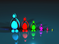 Pingwiny, Grafika 3D, Wektorowa