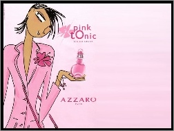 rysunek, pink, kobieta, flakon, tonic, Azzaro, perfumy