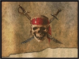 Piraci Z Karaibów, czaszka, szable