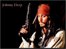 pistolet, Piraci Z Karaibów, kapitan, Johnny Depp