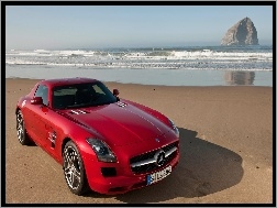 Plaża, Czerwony, Mercedes SLS