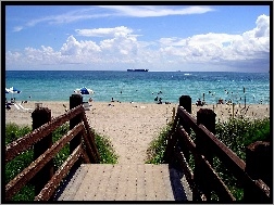 Plaże, Zejście, Miami, Floryda, Na