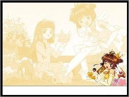 Cardcaptor Sakura, dziewczyny, korona, pluszak
