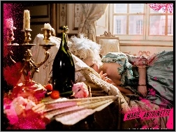 pokój, łóżko, kobieta, Marie Antoinette, świecznik