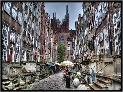 Polska, Miasto, Kamienice, Ulica, Gdańsk