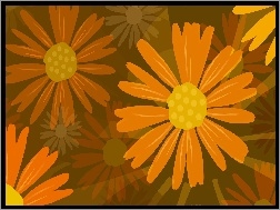 Tekstura, Pomarańczowe, Kwiatki