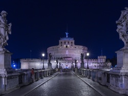 Rzym, Most, Ponte San Angelo, Mauzoleum Hadriana, Włochy, Zamek Świętego Anioła